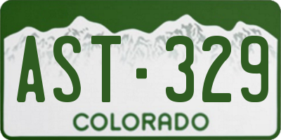 CO license plate AST329