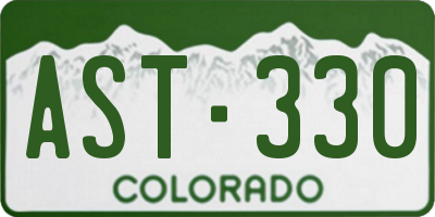 CO license plate AST330