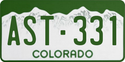 CO license plate AST331