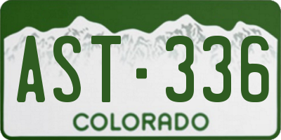 CO license plate AST336