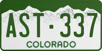 CO license plate AST337