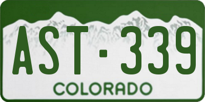 CO license plate AST339