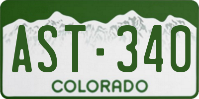 CO license plate AST340