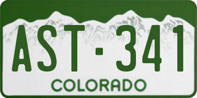 CO license plate AST341