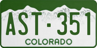 CO license plate AST351