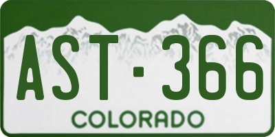 CO license plate AST366