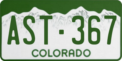 CO license plate AST367