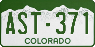 CO license plate AST371