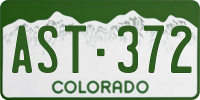 CO license plate AST372