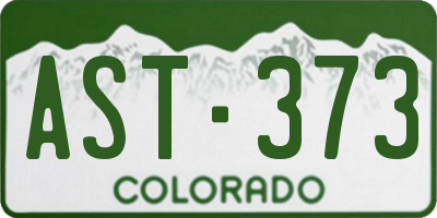 CO license plate AST373