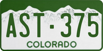 CO license plate AST375