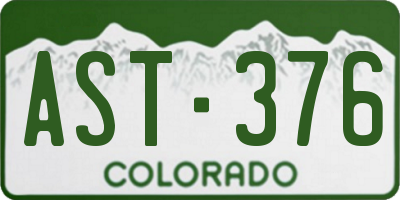 CO license plate AST376