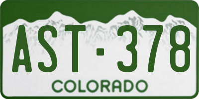 CO license plate AST378