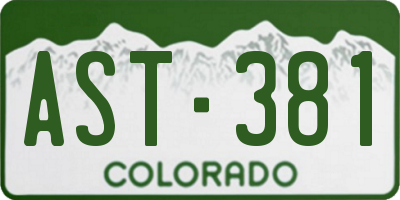 CO license plate AST381