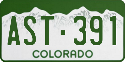 CO license plate AST391