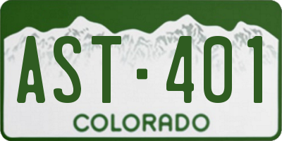 CO license plate AST401