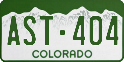 CO license plate AST404