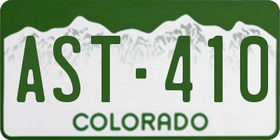 CO license plate AST410