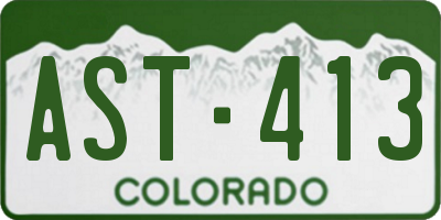 CO license plate AST413