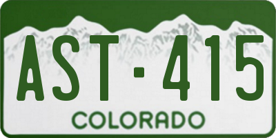 CO license plate AST415