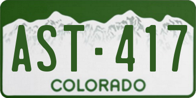 CO license plate AST417