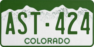 CO license plate AST424