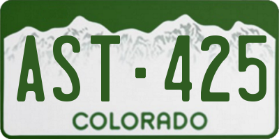 CO license plate AST425