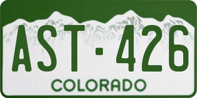CO license plate AST426