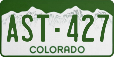 CO license plate AST427