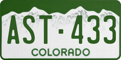 CO license plate AST433