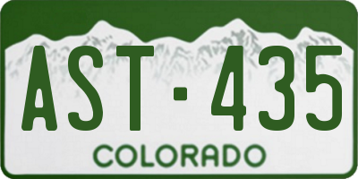 CO license plate AST435