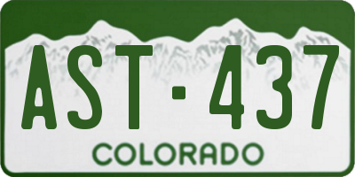 CO license plate AST437