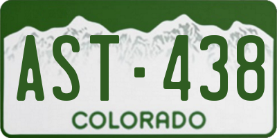 CO license plate AST438