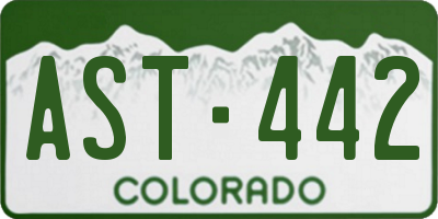 CO license plate AST442