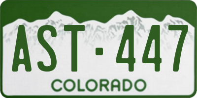 CO license plate AST447
