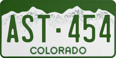 CO license plate AST454