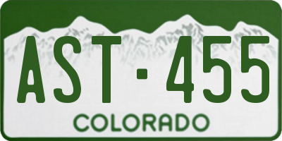 CO license plate AST455