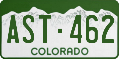 CO license plate AST462