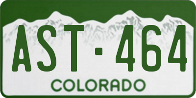 CO license plate AST464