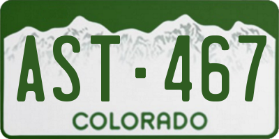 CO license plate AST467