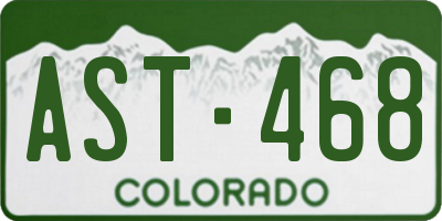 CO license plate AST468