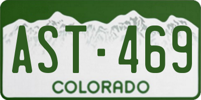 CO license plate AST469