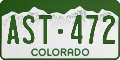 CO license plate AST472