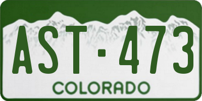 CO license plate AST473