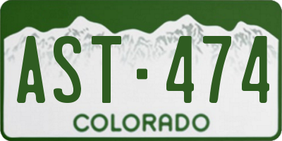 CO license plate AST474