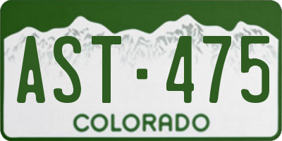 CO license plate AST475