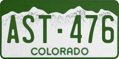 CO license plate AST476