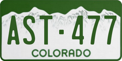 CO license plate AST477