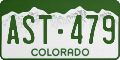 CO license plate AST479