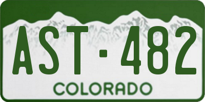 CO license plate AST482